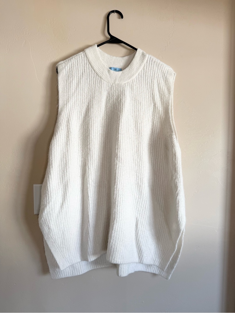 CeCe Cream Ribbed Knit Sweater Vest